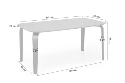 Obdĺžnikový stôl Norello 160x90 cm - orech / čierna Stôl Norello 160x90 cm - orech / čierny