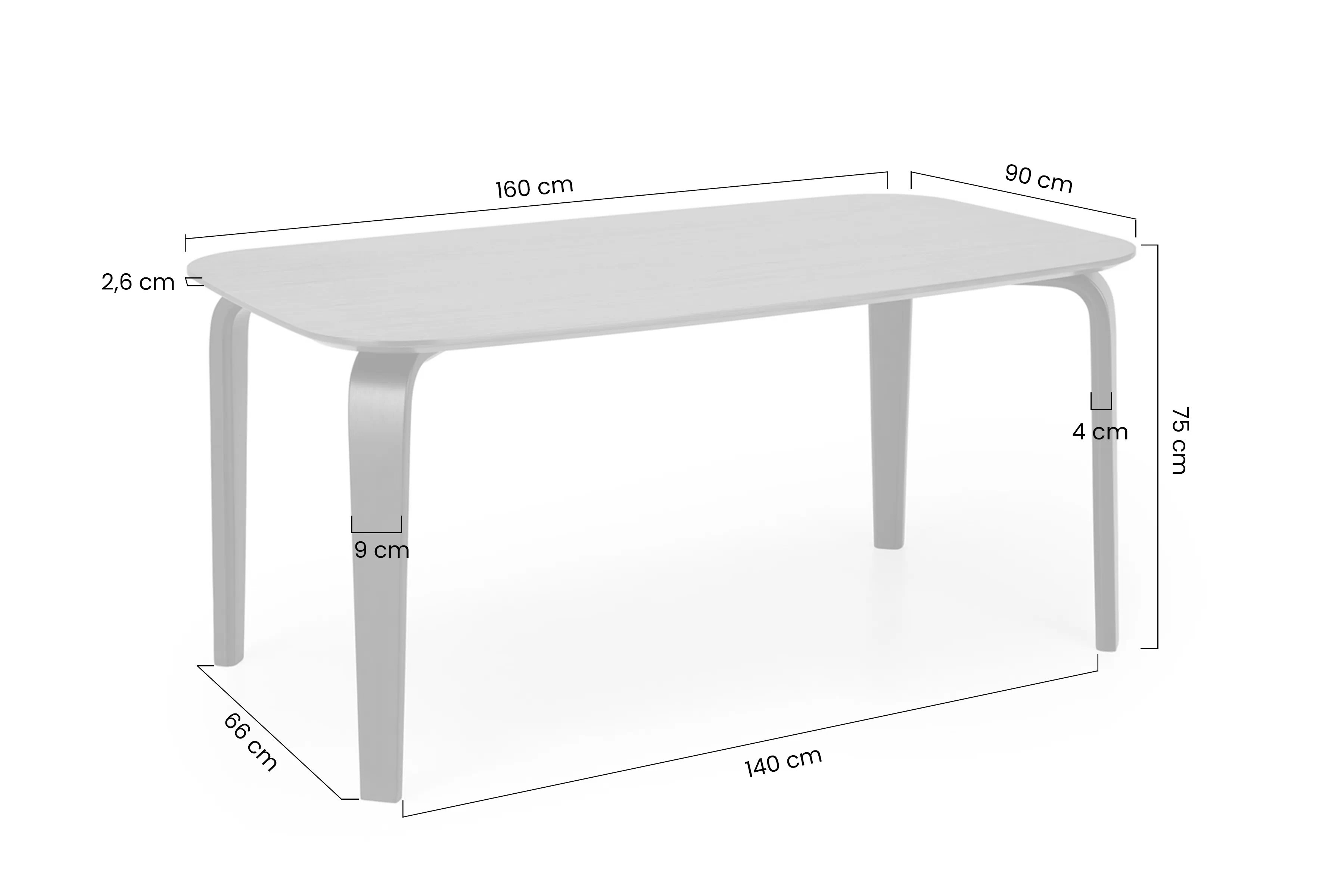 Obdĺžnikový stôl Norello 160x90 cm - orech / čierna Stôl Norello 160x90 cm - orech / čierny