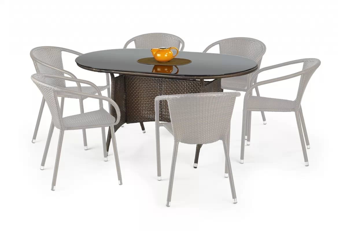 Záhradný stôl Master - 150x90 cm - čierny / tmavohnedý Stôl záhradný Master - Čierny / Tmavo hnedá