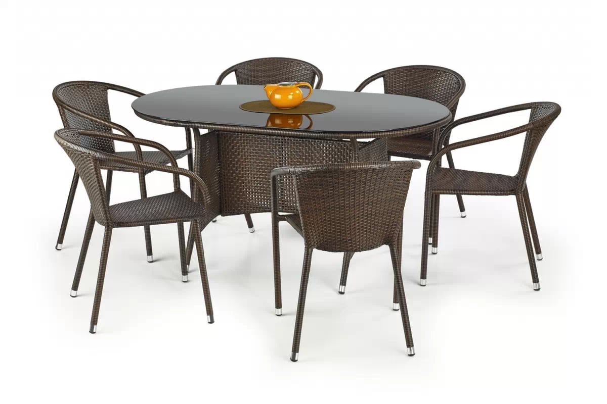 Záhradný stôl Master - 150x90 cm - čierny / tmavohnedý Stôl záhradný Master - Čierny / Tmavo hnedá