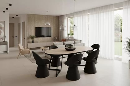 Okrúhly rozkladací stôl Cedrus Linear 95/150 cm loftový - dub hickory / čierna Stôl okrúhly Cedrus Linear 95/150 cm loftowy rozkladany - Dub hikora / Čierny