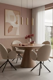 Kulatý stůl Henderson 136 cm - ořech Stůl okragly 136 Henderson - ořech