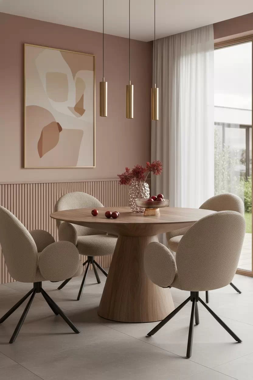 Kulatý stůl Henderson 136 cm - ořech Stůl okragly 136 Henderson - ořech