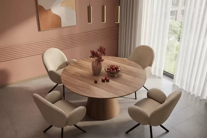 Kulatý stůl Henderson 136 cm - ořech Stůl okragly 136 Henderson - ořech