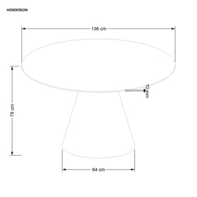 Kulatý jídelní stůl Henderson 136 cm - ořech Stůl okragly 136 henderson - Ořech