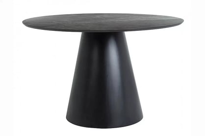 Okrúhly stôl Angel 120 cm - sivý mramor / čierna