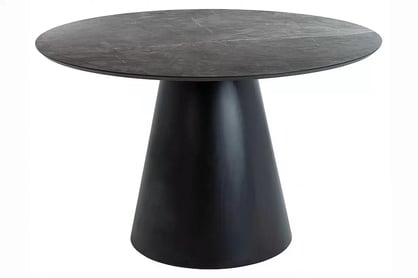 Kulatý stůl Angel 120 cm - šedý mramor / černá Stůl okragly Angel 120 cm - šedá mramor / černá