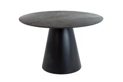 Okrúhly stôl Angel 120 cm - sivý mramor / čierna