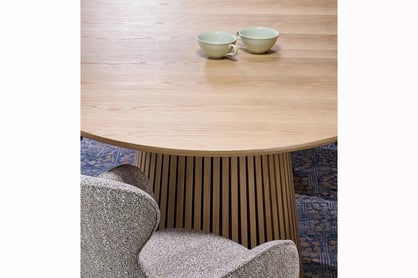 Okrúhly stôl Brevon 120-210x120 cm rozkladací - prírodný dub Stôl okragly Brevon 120-210x120 cm rozkladany - Dub prírodné