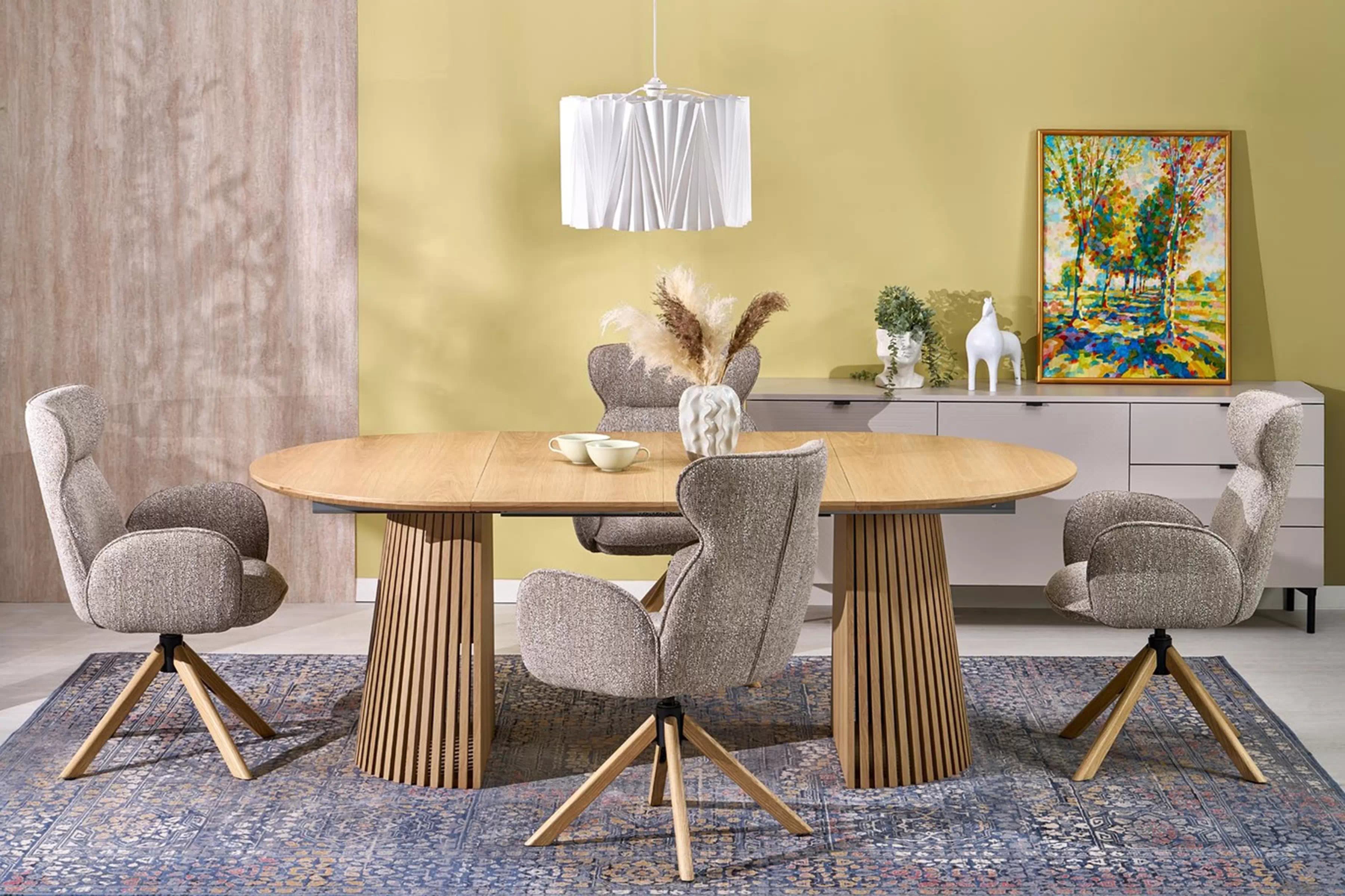 Okrúhly stôl Brevon 120-210x120 cm rozkladací - prírodný dub Stôl okragly Brevon 120-210x120 cm rozkladany - Dub prírodné