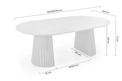 Okrúhly stôl Brevon 120-210x120 cm rozkladací - prírodný dub Stôl okragly Brevon 120-210x120 cm rozkladany - Dub prírodné