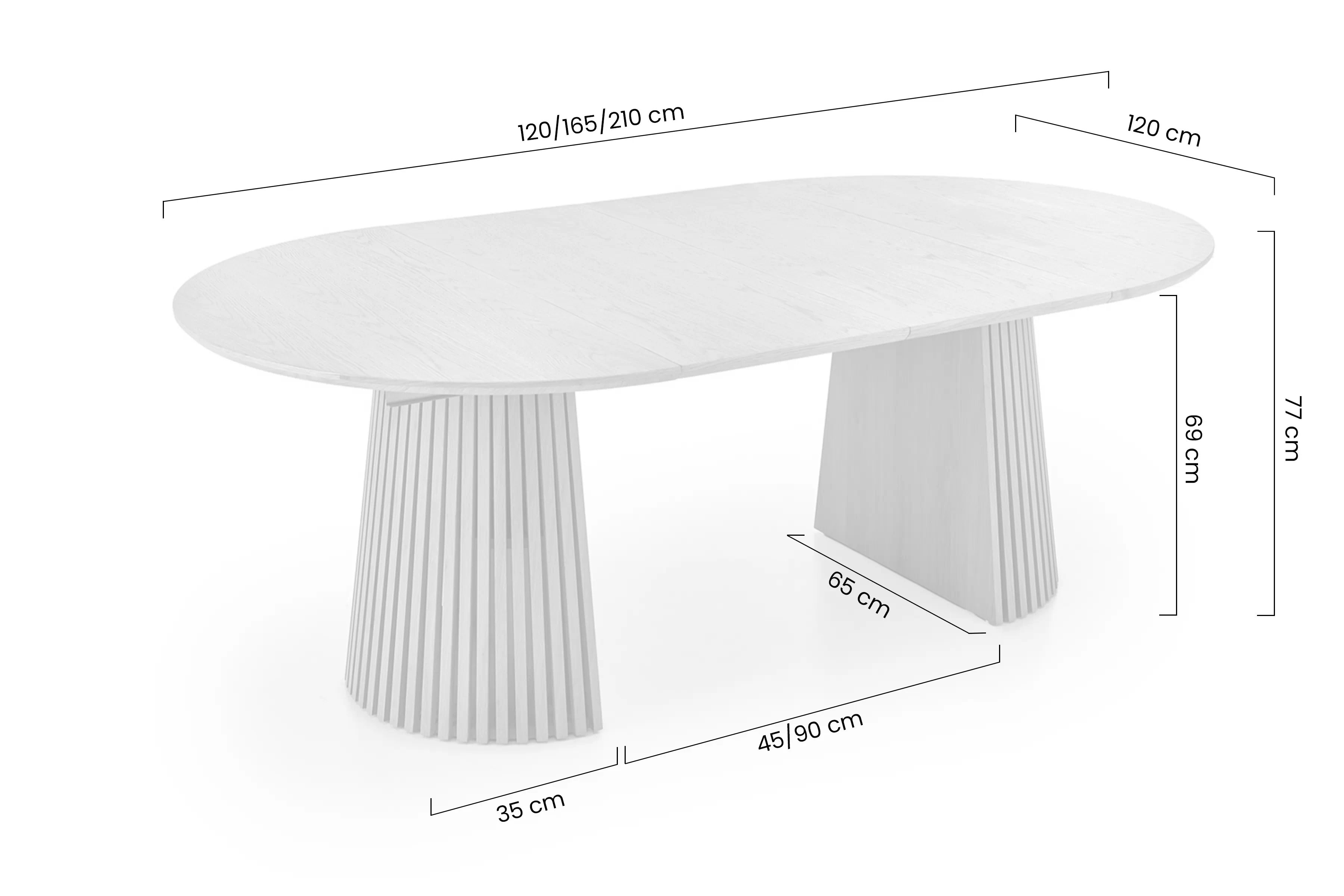 Okrúhly stôl Brevon 120-210x120 cm rozkladací - prírodný dub Stôl okragly Brevon 120-210x120 cm rozkladany - Dub prírodné