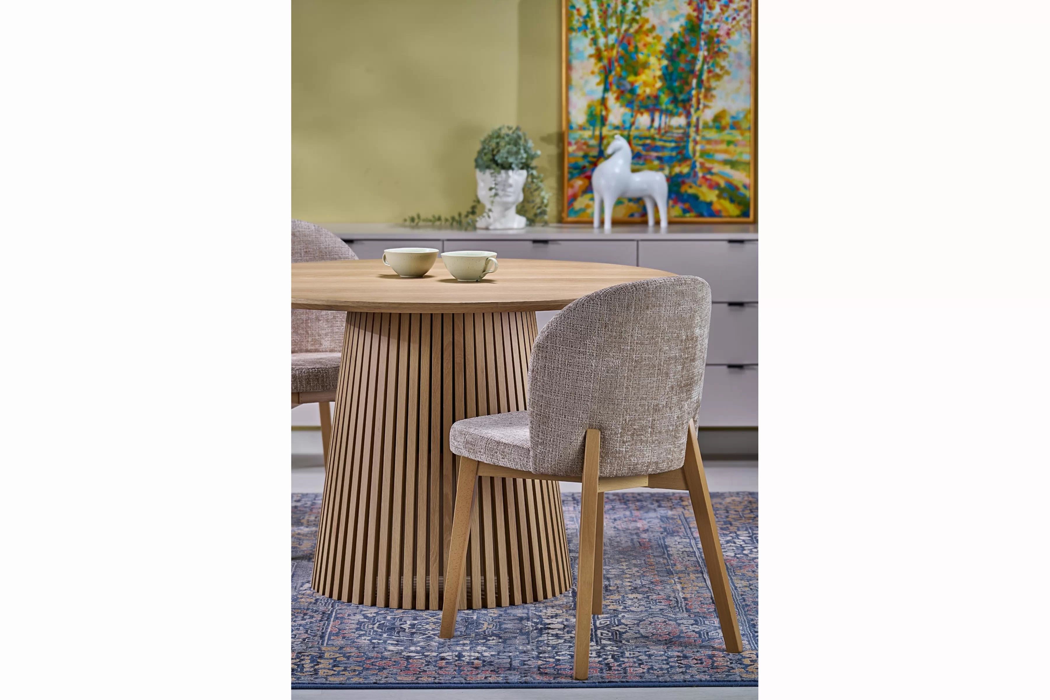 Okrúhly stôl Brevon 120-210x120 cm rozkladací - prírodný dub Stôl okragly Brevon 120-210x120 cm rozkladany - Dub prírodné