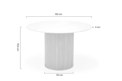 Okrúhly stôl Bruno 120 cm - biely mramor / orech Stôl okragly Bruno 120 cm - Biely mramor / Orech