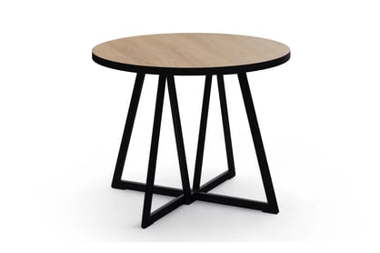 Okrúhly rozkladací stôl Cedrus Linear 105/160 cm loftový - dub hickory / čierna