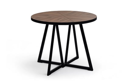 Kulatý rozkládací stůl Cedrus Rozeta 105/160 cm loftový - dub estana / černá