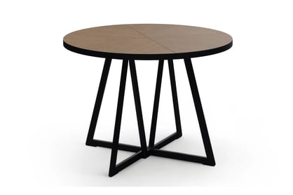 Okrúhly rozkladací stôl Cedrus Rozeta 95/150 cm loftový - dub belmont / čierna