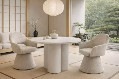 Kruhový stôl Cylindus 120 cm - krémový Stôl okragly Cylindus 120 cm - Krémový