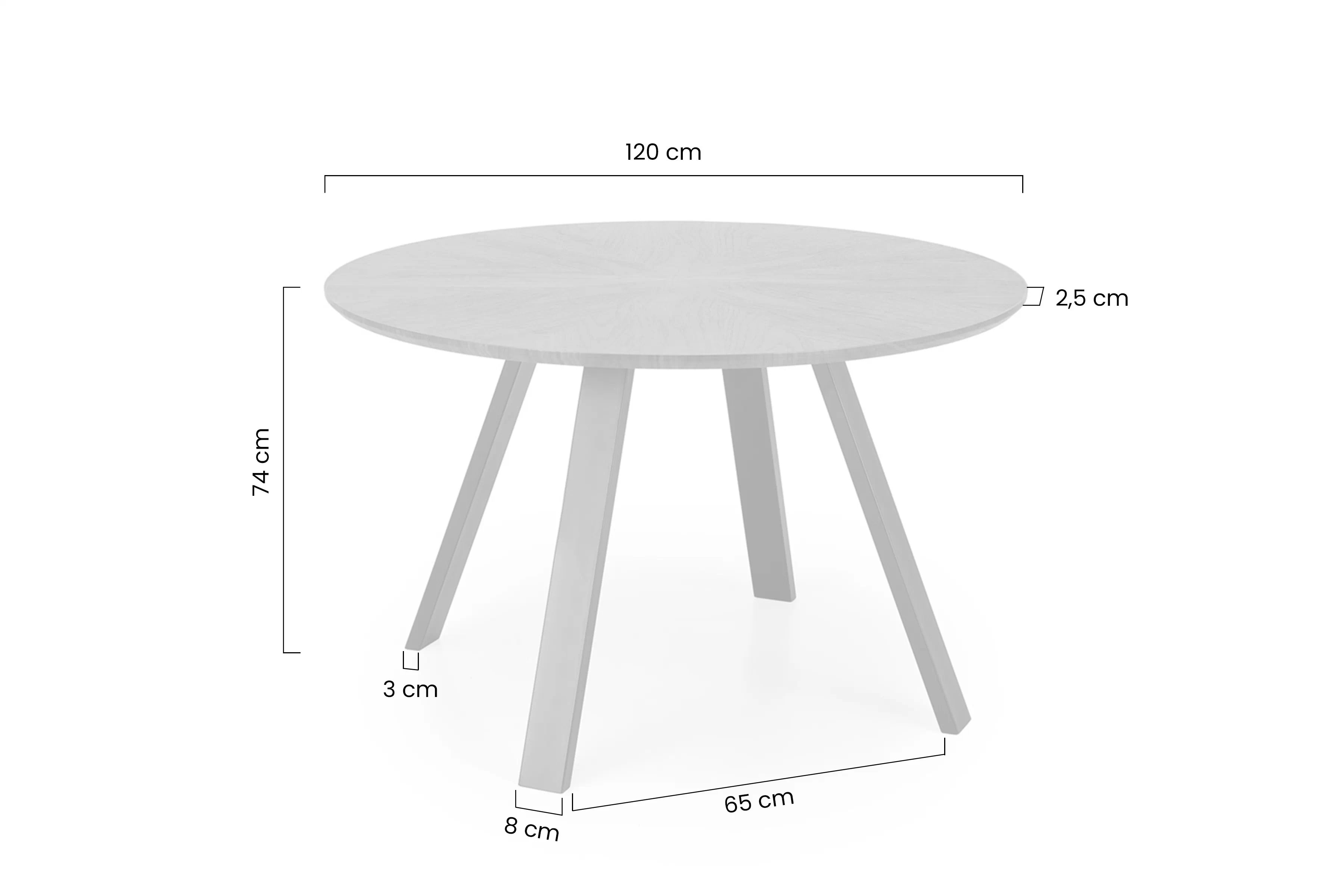 Okrúhly stôl Danilo 120 cm - orech / čierne nohy Stôl okragly Danilo 120 cm - Orech / čierny nožičky