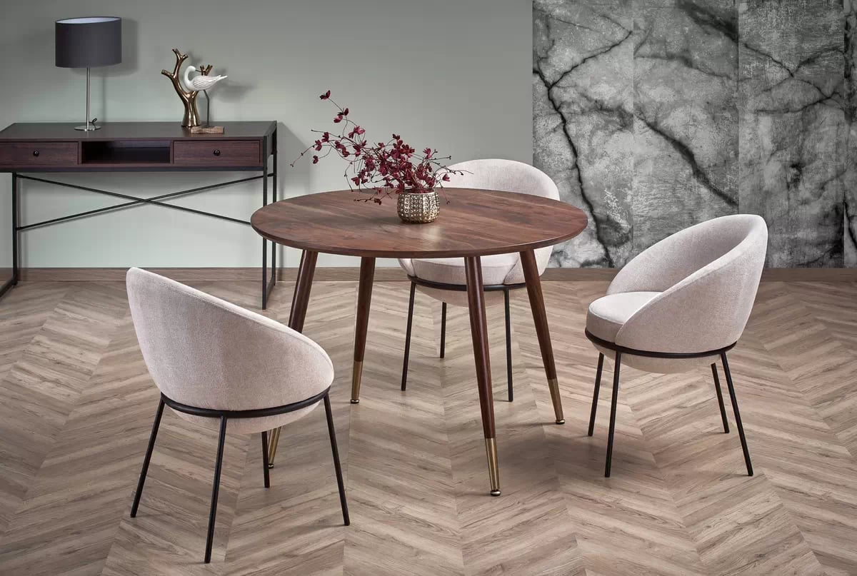 Kulatý stůl Domenico 110 cm - ořech stůl kulatý domenico - Ořech / Žlutý