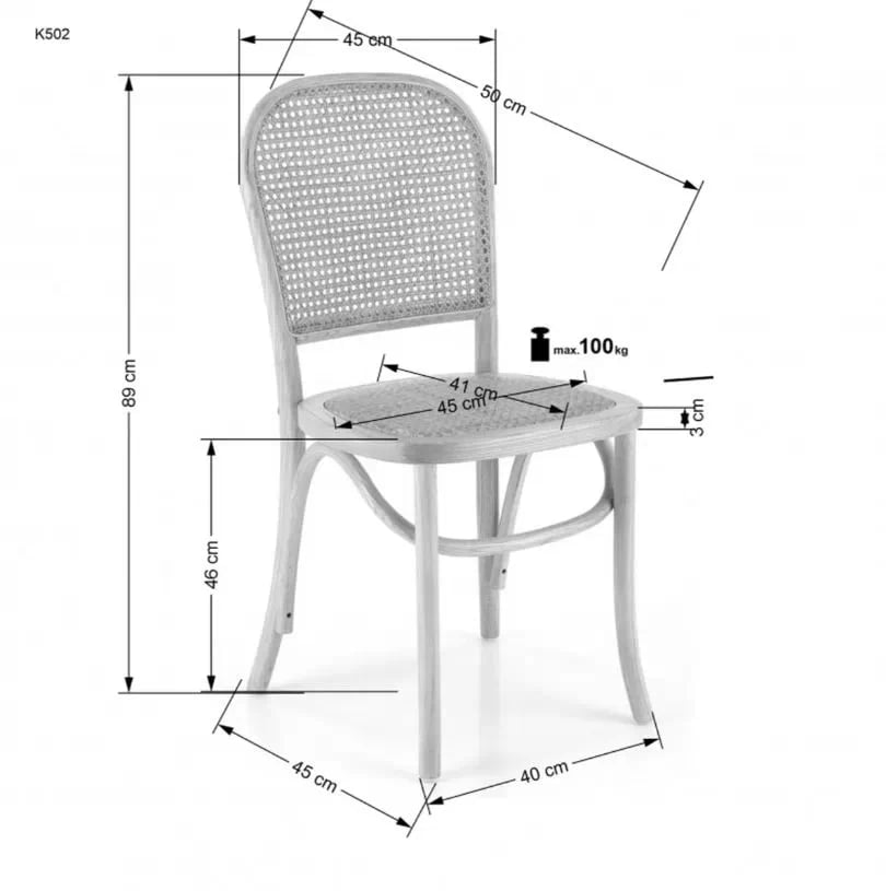 Okrúhly stôl Gravon a 4 stoličky Ilian - prírodný dub Stôl okragly Gravon z czterema krzeslami drewnianymi Ilian - Dub prírodné 