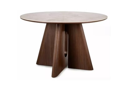 Okrúhly stôl Karvilo 120 cm - mramor / tmavý orech