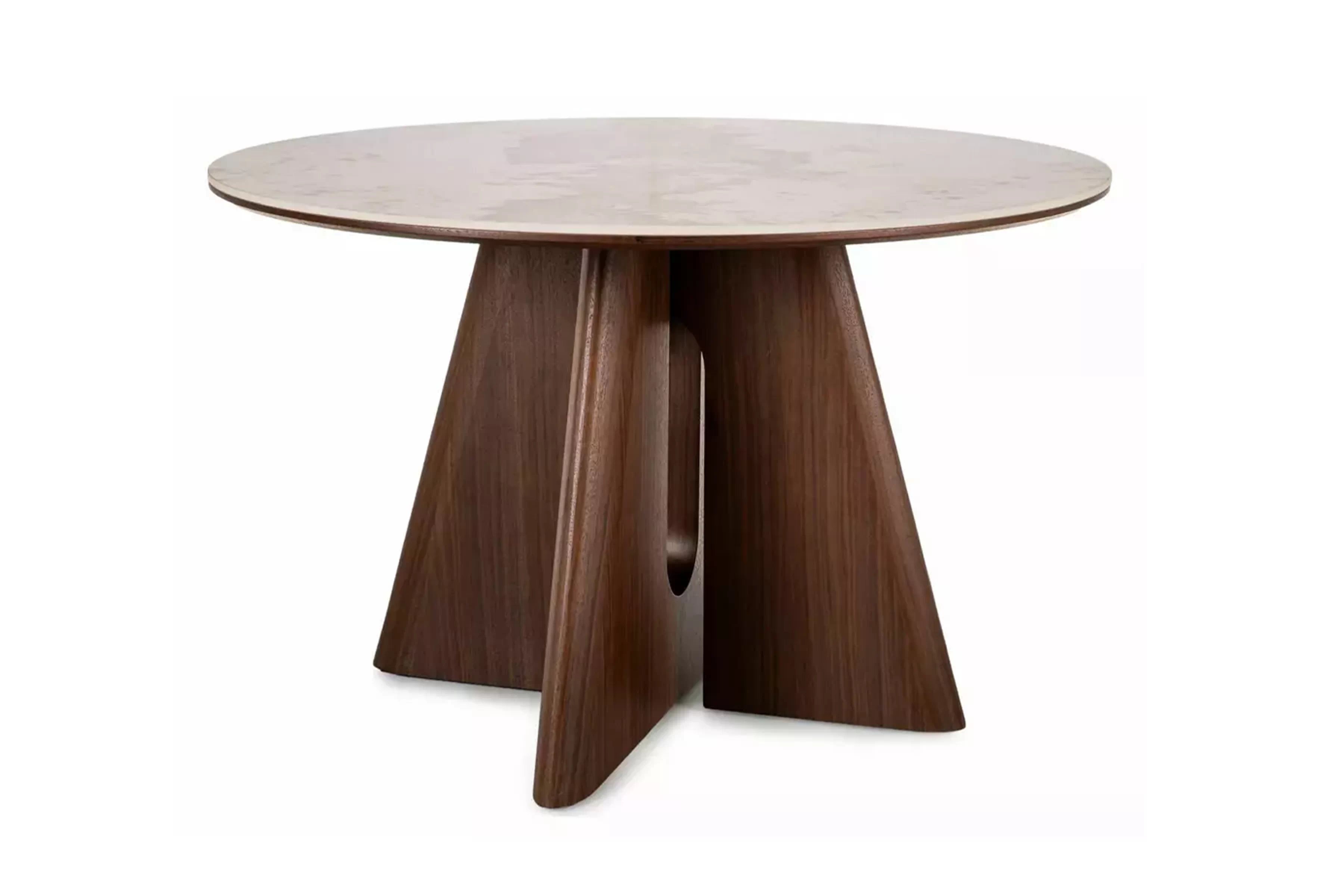 Okrúhly stôl Karvilo 120 cm - mramor / tmavý orech Stôl okragly Karvilo 120 cm - mramor / Tmavý orech