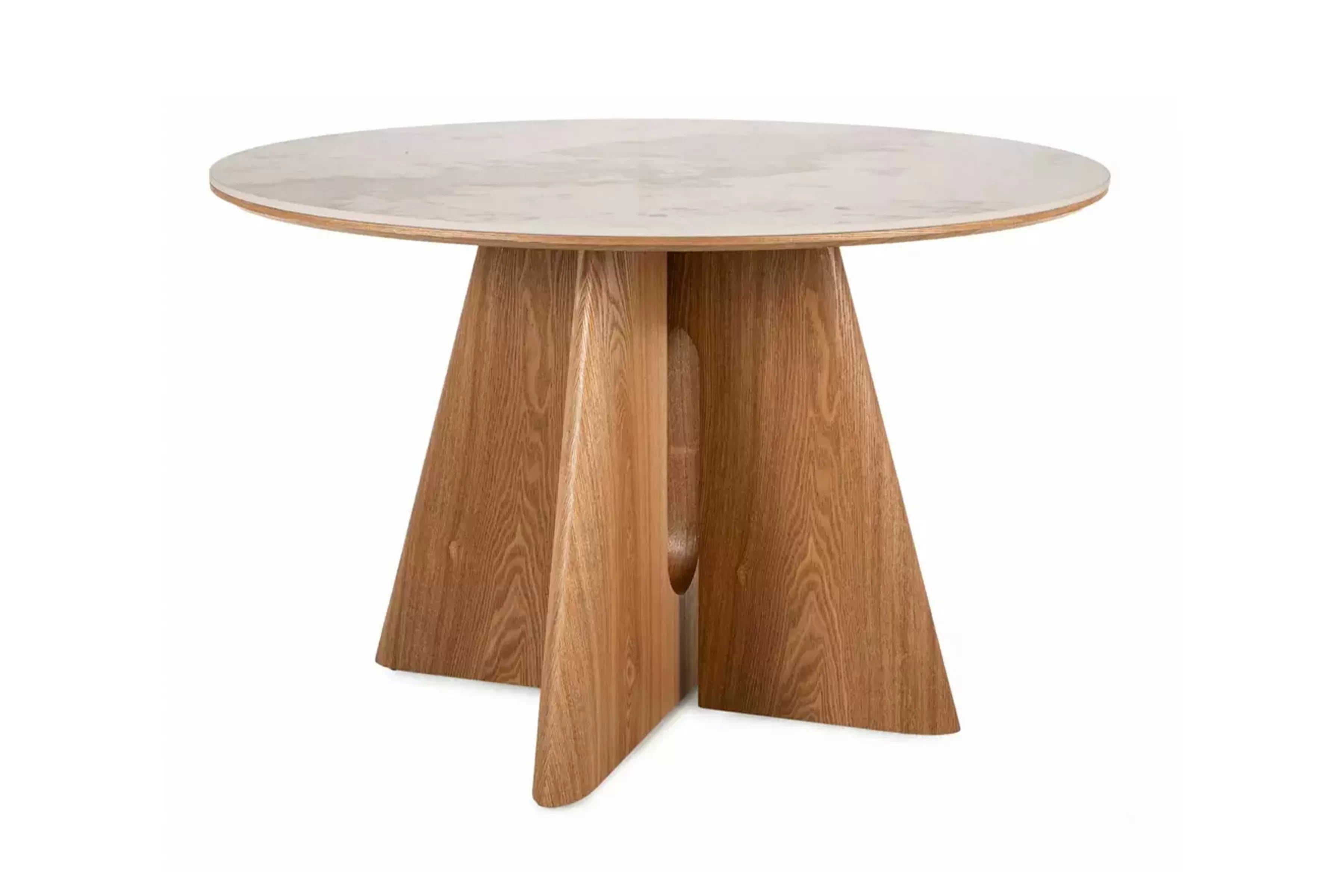 Okrúhly stôl Karvilo 120 cm - mramor / prírodný dub Stôl okragly Karvilo 120 cm - mramor / Dub prírodné