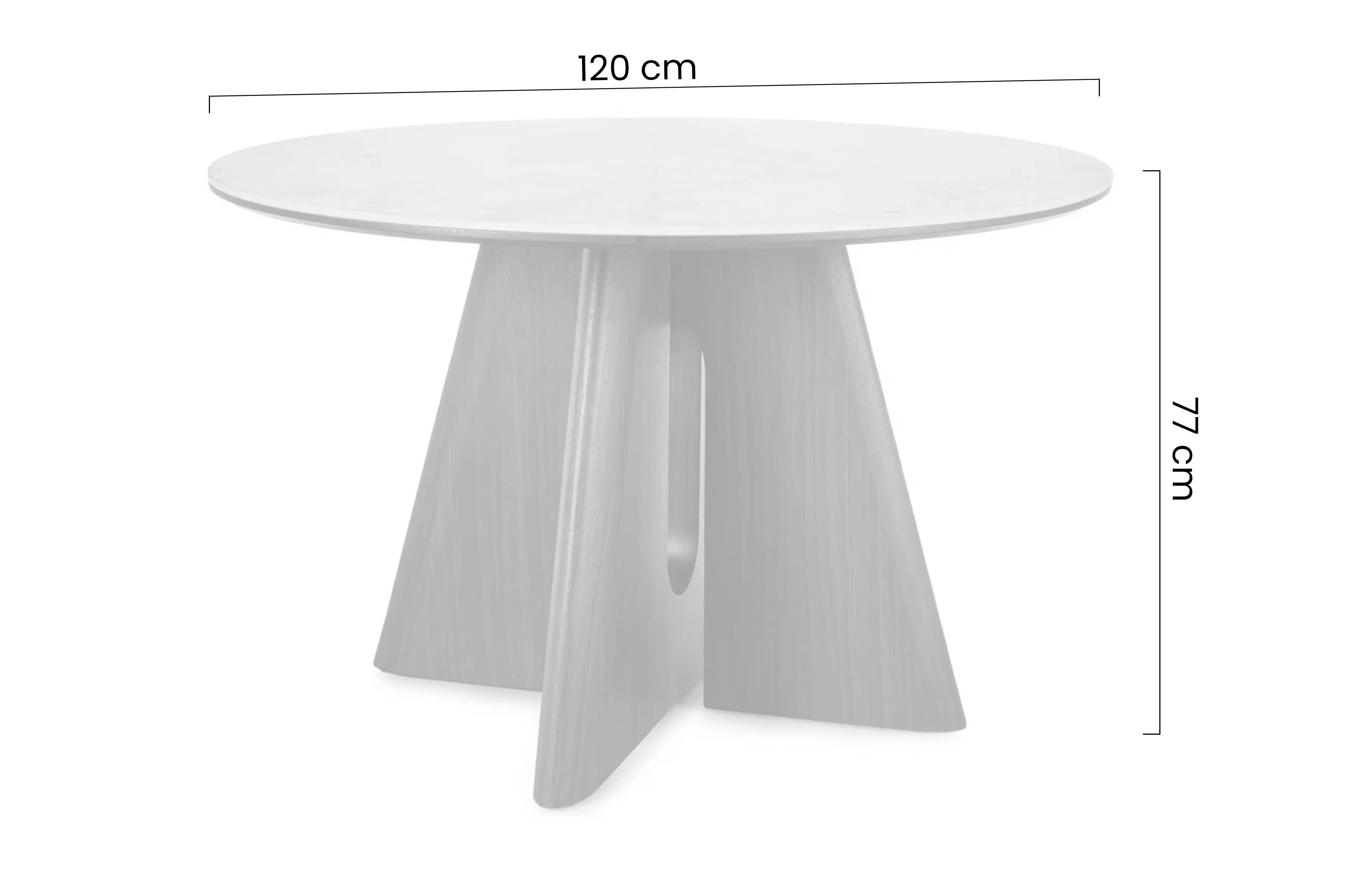 Okrúhly stôl Karvilo 120 cm - mramor / prírodný dub Stôl okragly Karvilo 120 cm - mramor / Dub prírodné