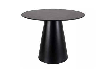 Stôl Angel Stôl okragly Lureno 100 cm - šedý mramor / Čierny