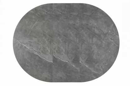 Okrúhly stôl Lureno 120-160 cm rozkladací - sivý mramor / čierny Stôl okragly Lureno 120-160 cm rozkladany - šedý mramor / Čierny