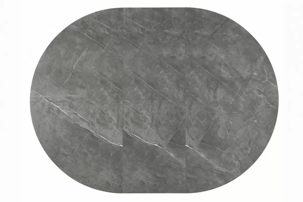 Okrúhly stôl Lureno 120-160 cm rozkladací - sivý mramor / čierny Stôl okragly Lureno 120-160 cm rozkladany - šedý mramor / Čierny