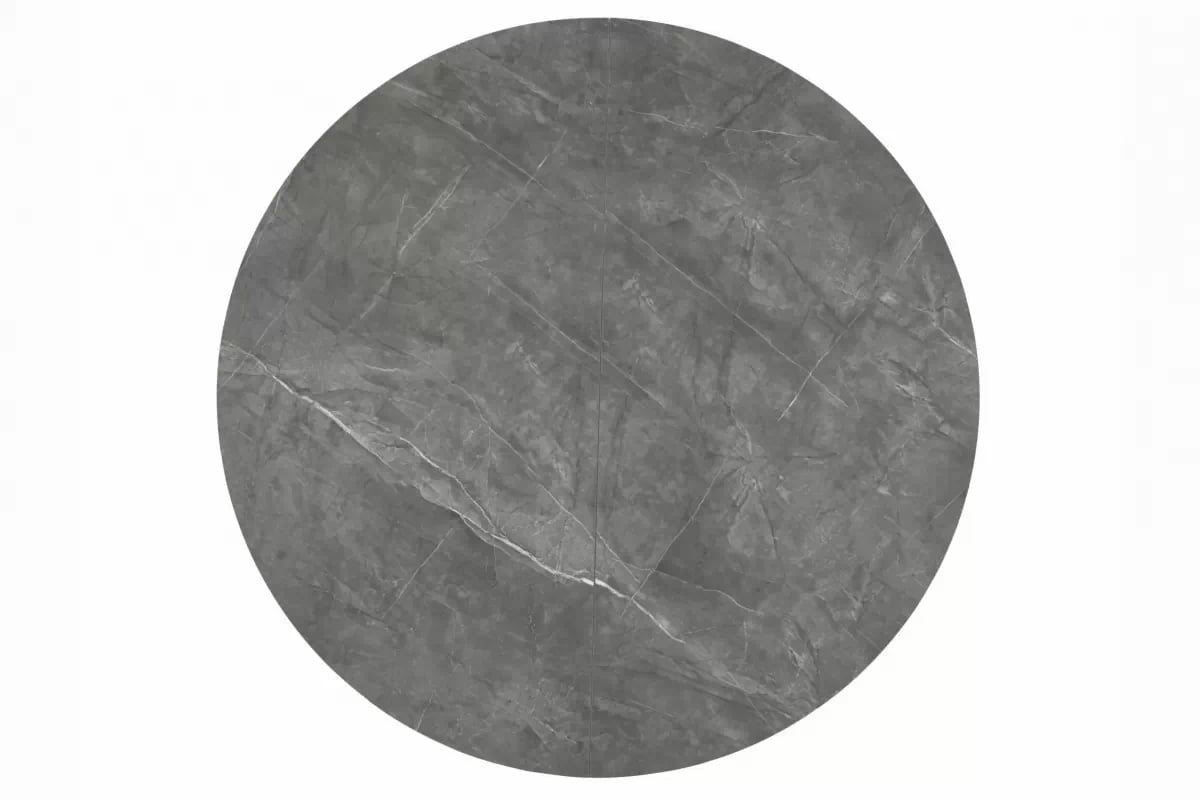 Okrúhly stôl Lureno 120-160 cm rozkladací - sivý mramor / čierny Stôl okragly Lureno 120-160 cm rozkladany - šedý mramor / Čierny