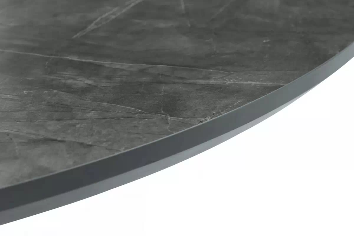 Okrúhly stôl Lureno 120-160 cm rozkladací - sivý mramor / čierny Stôl okragly Lureno 120-160 cm rozkladany - šedý mramor / Čierny