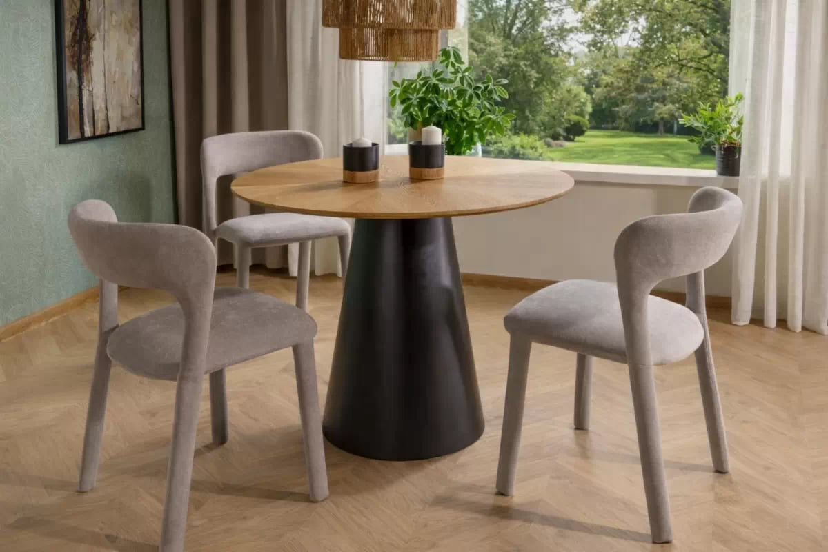 Okrúhly stôl Lureno 120 cm - prírodný dub / čierny Stôl okragly Lureno 120 cm - Dub / Čierny