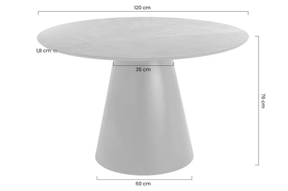 STOL ANGEL  DAB FI120 Stôl okragly Lureno 120 cm - Dub prírodné