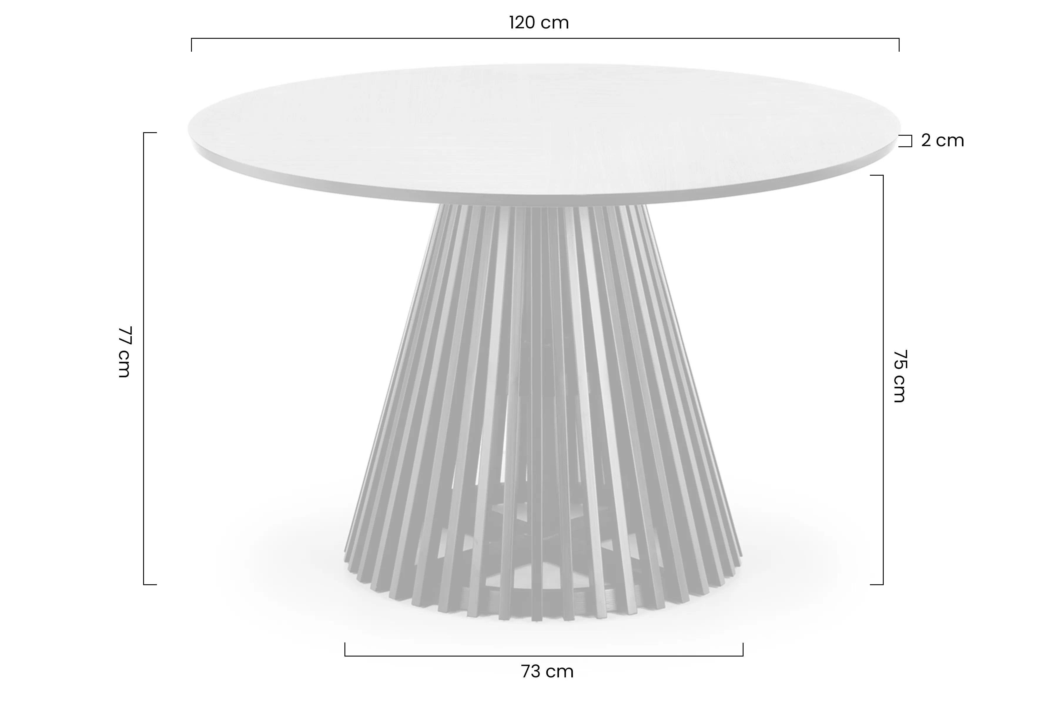 Kulatý stůl MIYAKI 120 cm - přírodní dub / černá Stůl okragly MIYAKI 120 cm - dub přírodní / černá