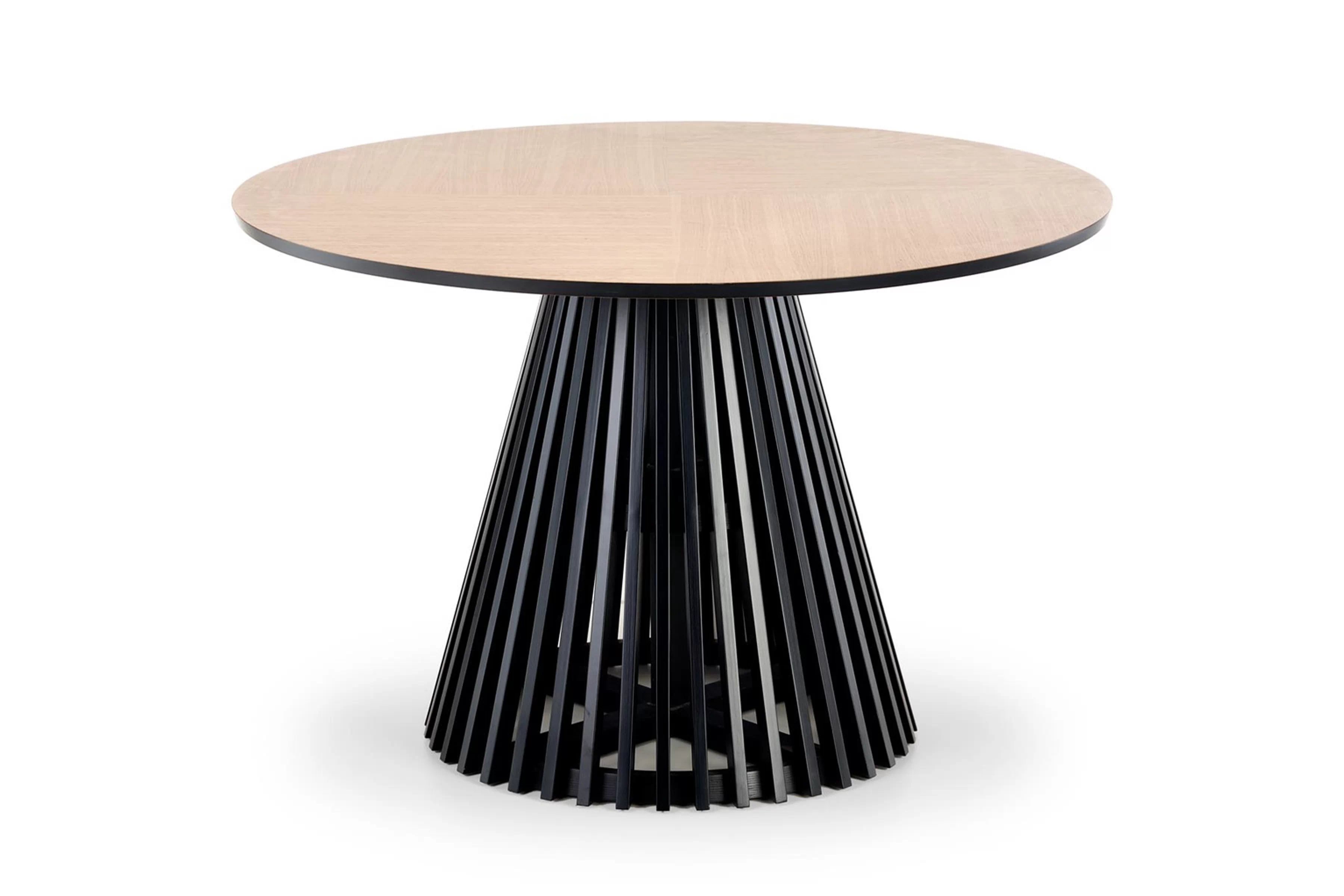 Okrúhly stôl MIYAKI 120 cm - prírodný dub / čierna Stôl okragly MIYAKI 120 cm - Dub prírodné / Čierny