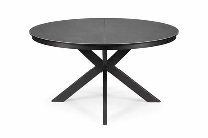 Okrúhly stôl Orlento 120-160x120 cm keramický rozkladací - tmavošedý / čierny Stôl okragly Orlento 120-160x120 cm ceramiczny rozkladany - tmavo šedý / čierny