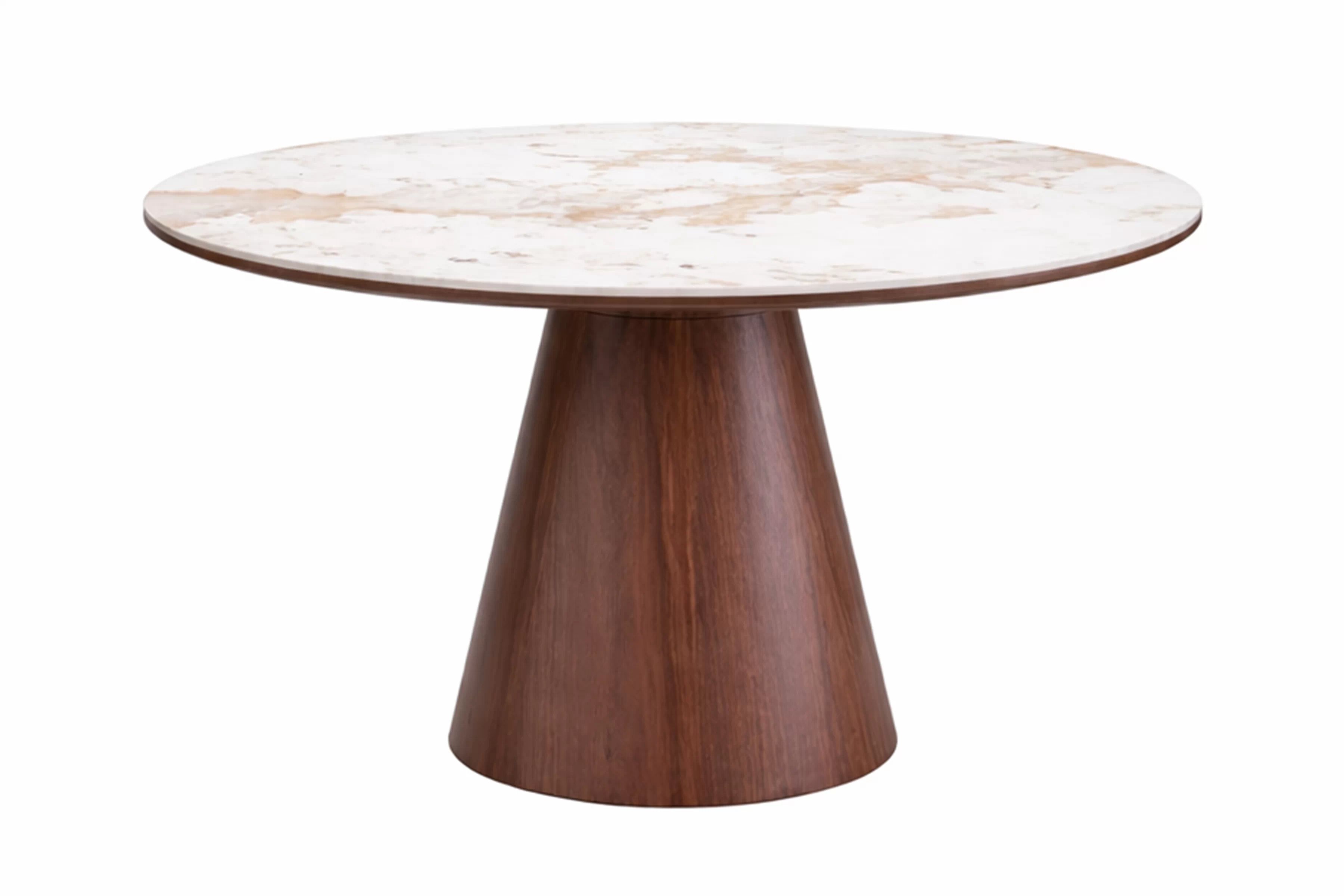 Okrúhly stôl Orvane 120 cm - béžový mramor / orech Stôl okragly Orvane 120 cm - béžový mramor / Orech 