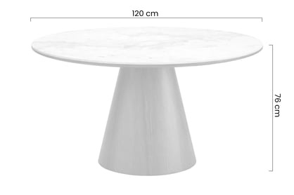 Okrúhly stôl Orvane 120 cm - béžový mramor / orech Stôl okragly Orvane 120 cm - béžový mramor / Orech 