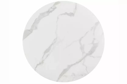 Okrúhly stôl Solmira 120 cm keramický - biely mramor / čierne nohy Stôl okragly Solmira 120 cm ceramiczny - Biely mramor / čierny nožičky 