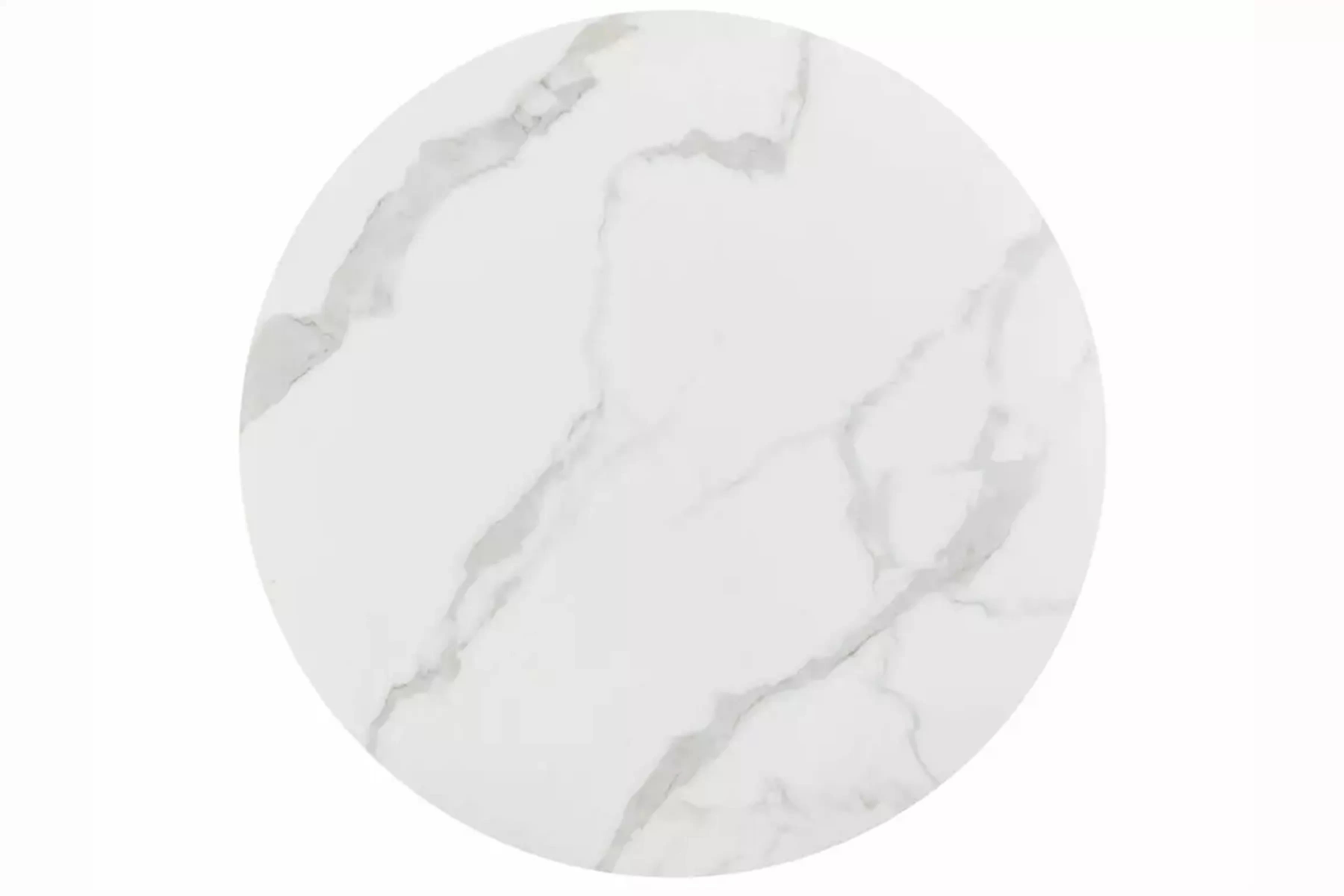 Okrúhly stôl Solmira 120 cm keramický - biely mramor / čierne nohy Stôl okragly Solmira 120 cm ceramiczny - Biely mramor / čierny nožičky 