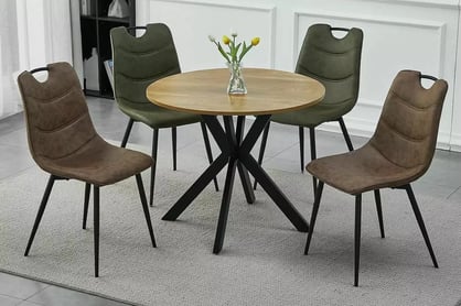 Okrúhly stôl Solmira 90 cm - dub / čierne nohy Stôl okragly Solmira 90 cm - Dub / čierny nožičky