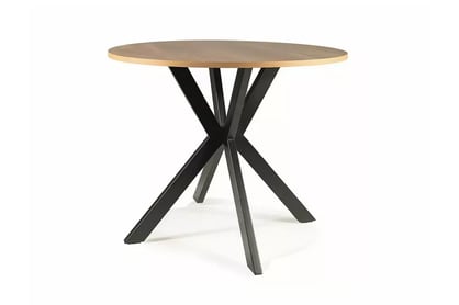 Okrúhly stôl Solmira 90 cm - dub / čierne nohy