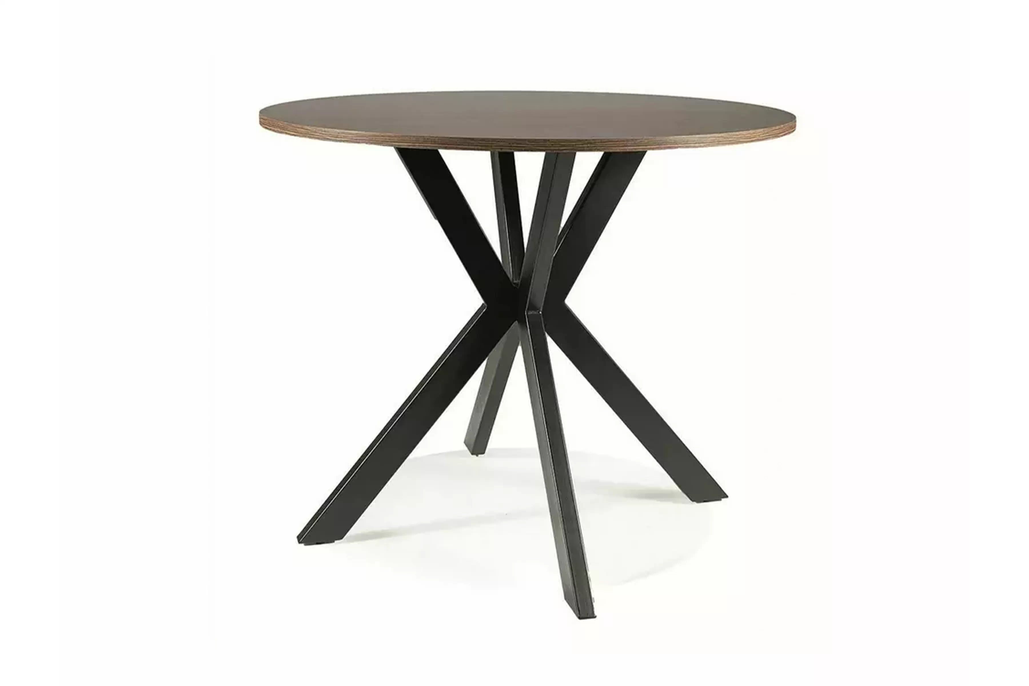 Okrúhly stôl Solmira 90 cm - orech / čierne nohy Stôl okragly Solmira 90 cm - Orech / čierny nožičky