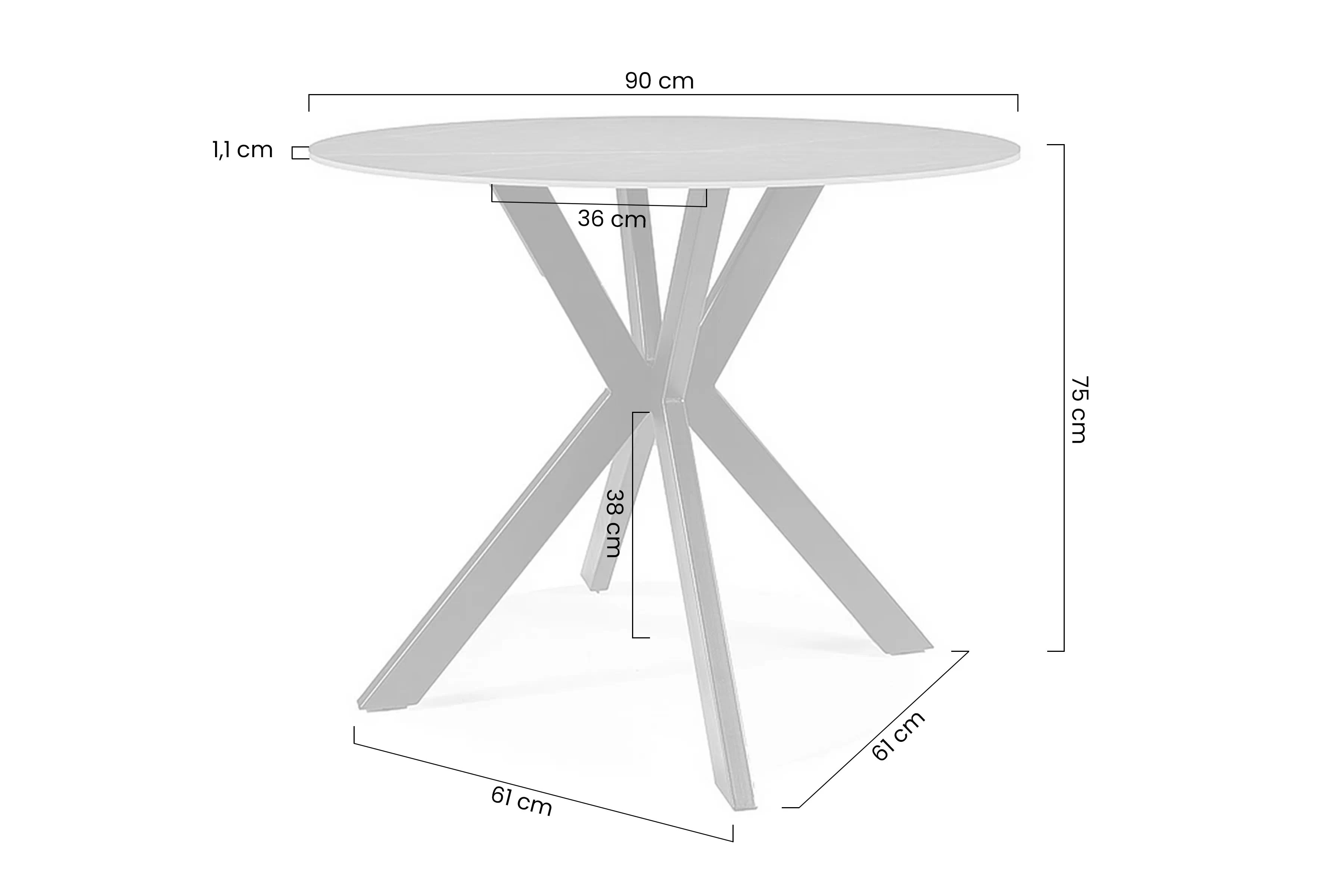 Okrúhly stôl Solmira 90 cm - orech / čierne nohy Stôl okragly Solmira 90 cm - Orech / čierny nožičky