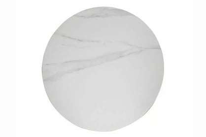 Okrúhly stôl Solmira 90 cm keramický - biely mramor / čierne nohy Stôl okragly Solmira 90 cm ceramiczny - Biely mramor / čierny nožičky