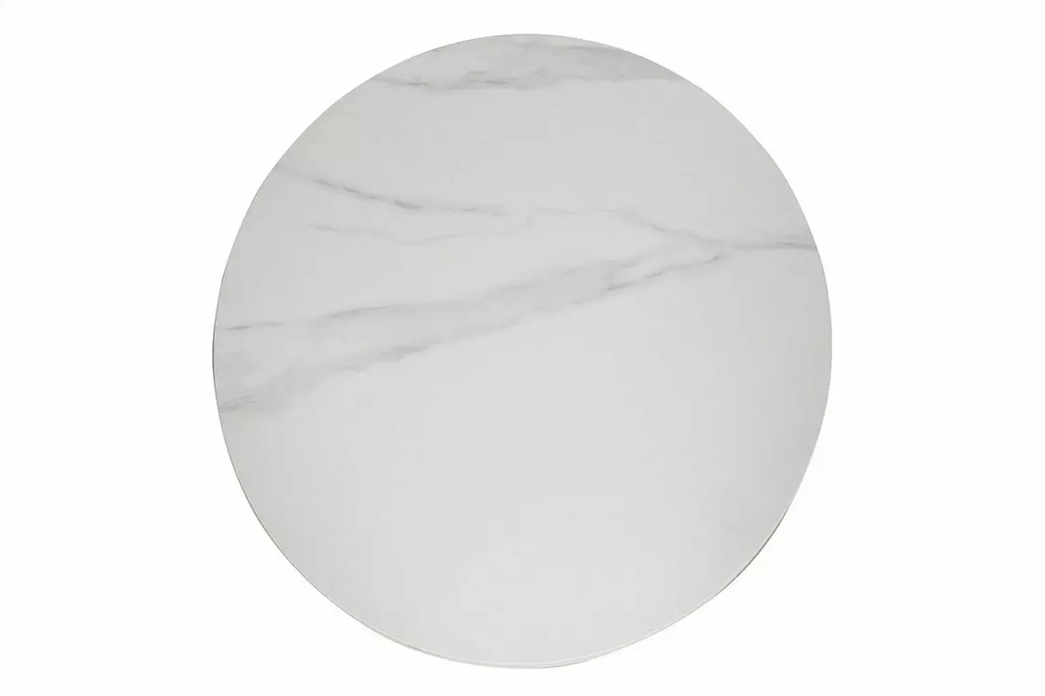 Okrúhly stôl Solmira 90 cm keramický - biely mramor / čierne nohy Stôl okragly Solmira 90 cm ceramiczny - Biely mramor / čierny nožičky