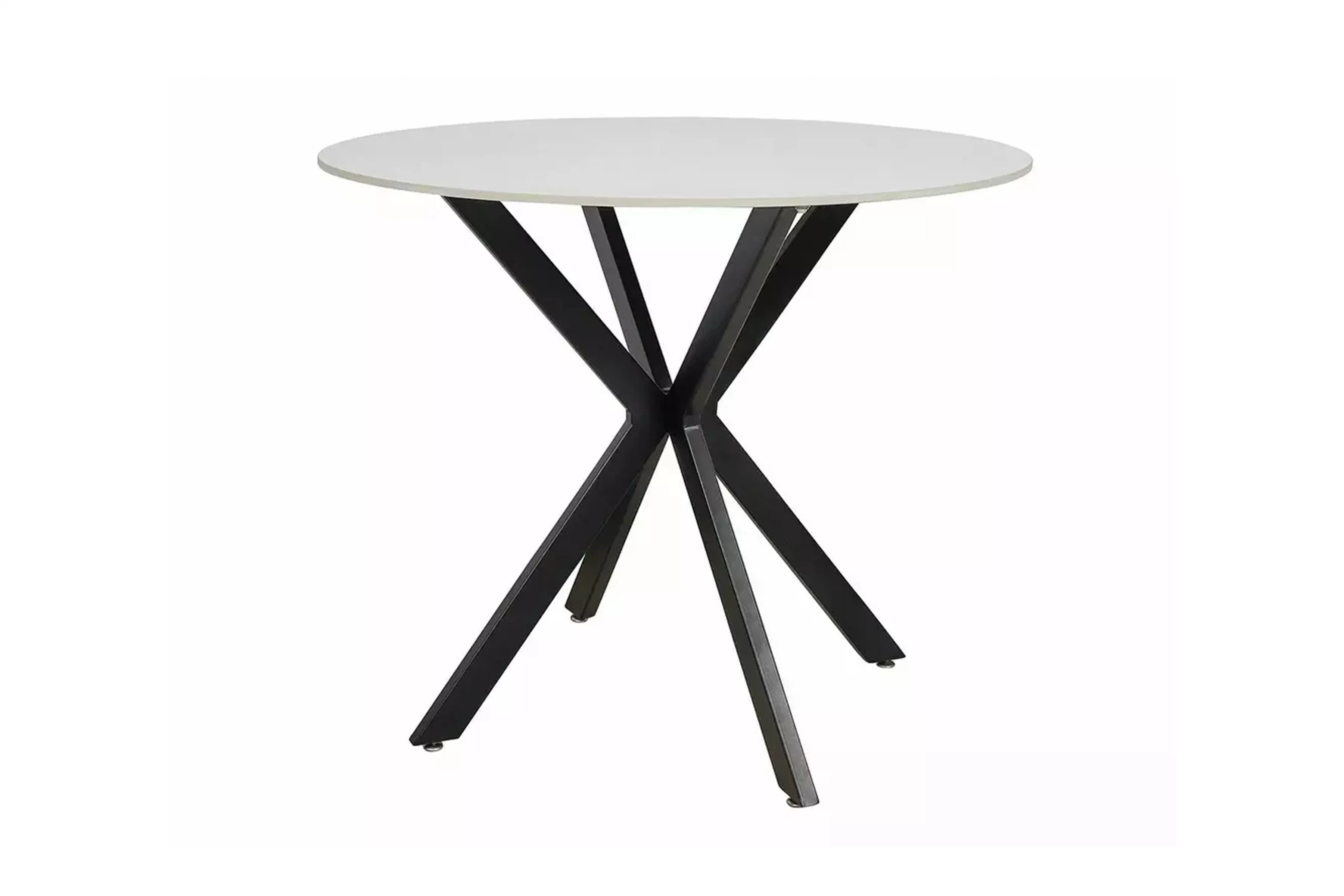 Okrúhly stôl Solmira 90 cm keramický - biely mramor / čierne nohy Stôl okragly Solmira 90 cm ceramiczny - Biely mramor / čierny nožičky